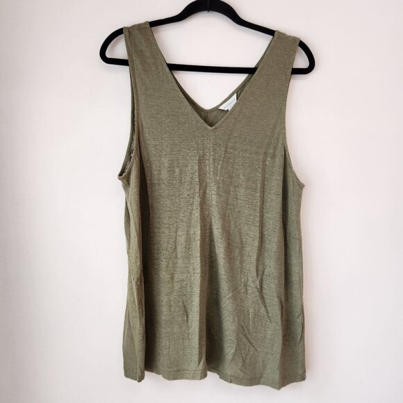 Sundance 100% Linen Green Lightweight Tank Top Lightweight Beachy Women's L - Picture 1 of 4